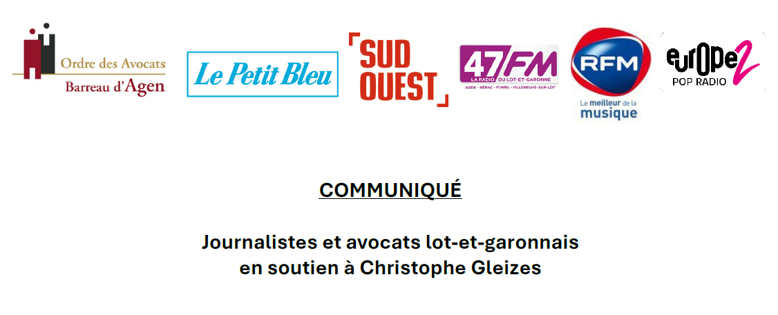 Journalistes et avocats lot-et-garonnais en soutien à Christophe GLEIZES