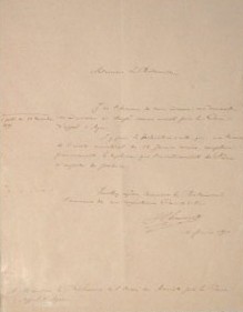 Lettre de demande d'admission de M. Chaumié